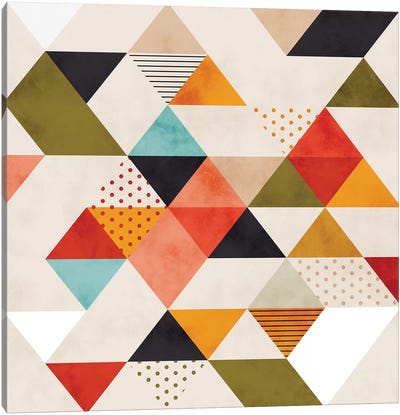 Geometric Mid Century Triangles Canvas Art Print - Ana Rut Bré
