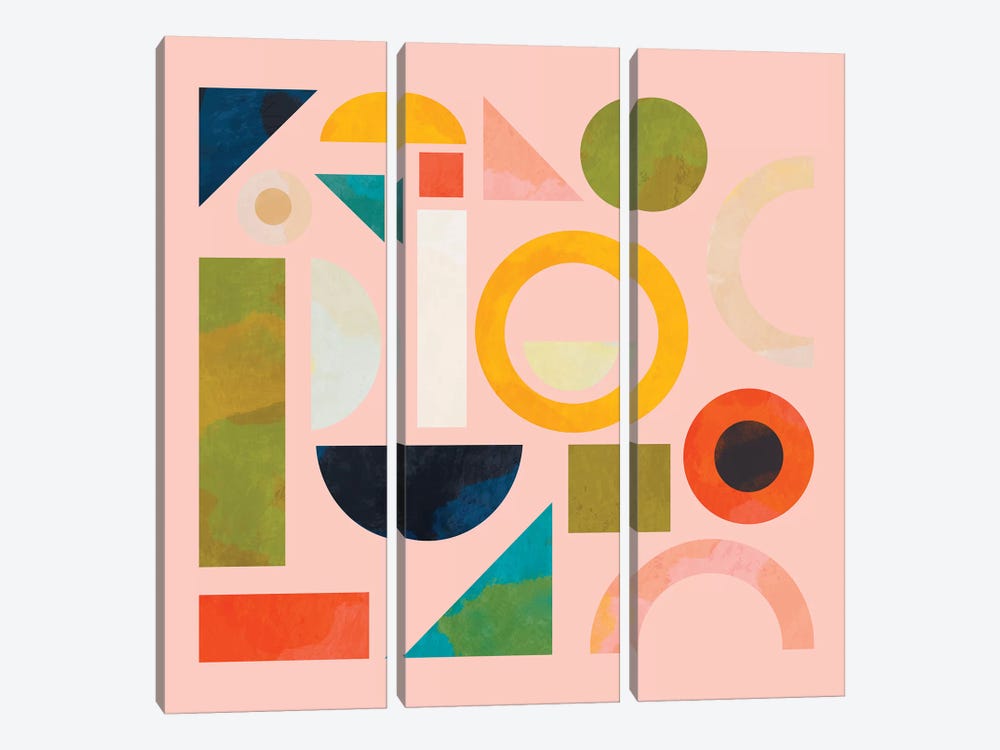 Geometric Play Modern Art by Ana Rut Bré 3-piece Canvas Art