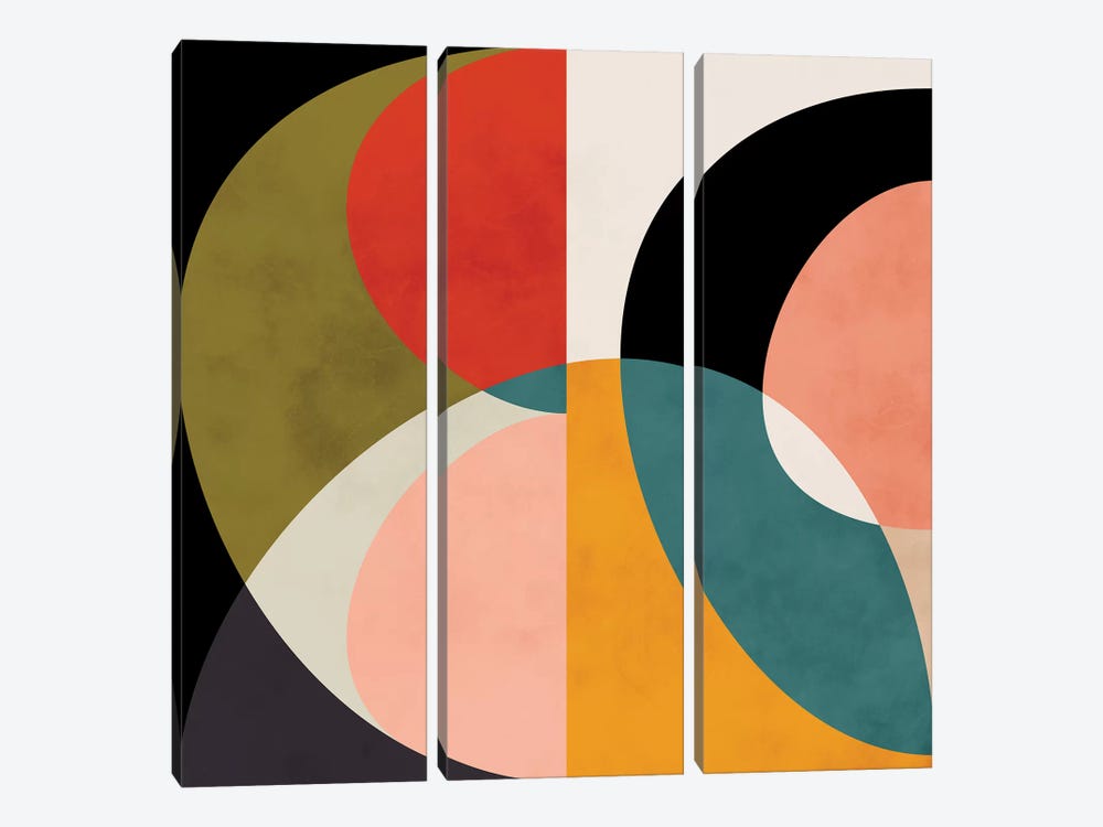 Geometric Shapes III by Ana Rut Bré 3-piece Canvas Art Print