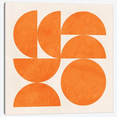 Geometric Shapes Orange Canvas Print #RTB30} by Ana Rut Bré Canvas Art