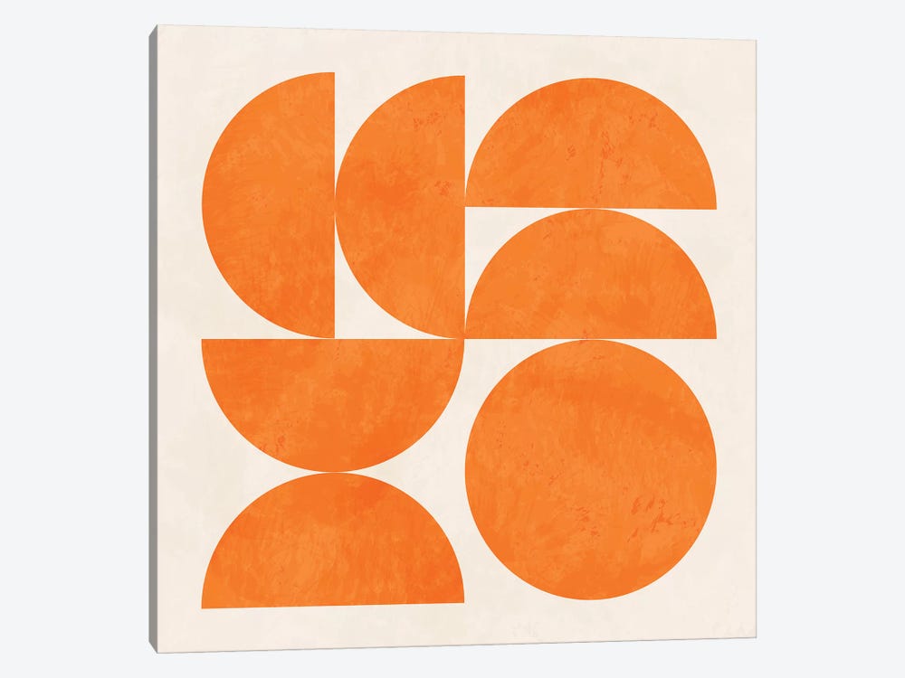 Geometric Shapes Orange by Ana Rut Bré 1-piece Canvas Art Print