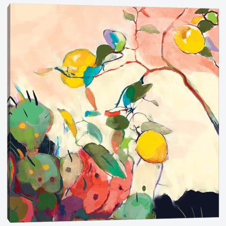Lemon Tree Cacti Square Canvas Print #RTB39} by Ana Rut Bré Canvas Wall Art
