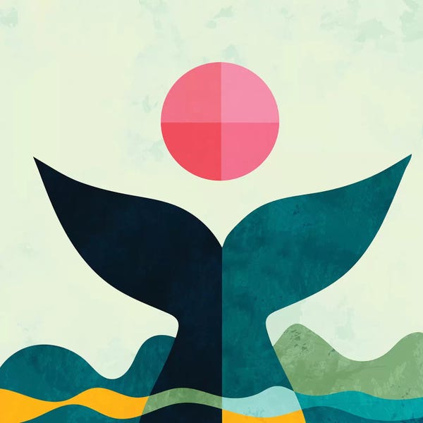 Mid-Century Modern Animals: Mid Century Whale by Ana Rut Bré