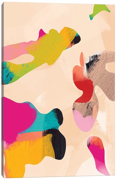 Abstract Bright Color Modern Canvas Art Print - The Cut Outs Collection