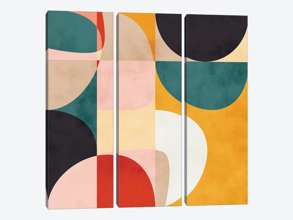 Modern Shapes VII by Ana Rut Bré 3-piece Canvas Wall Art