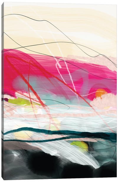 Abstract Landscape Pink Sky Canvas Art Print - Colorful Abstracts