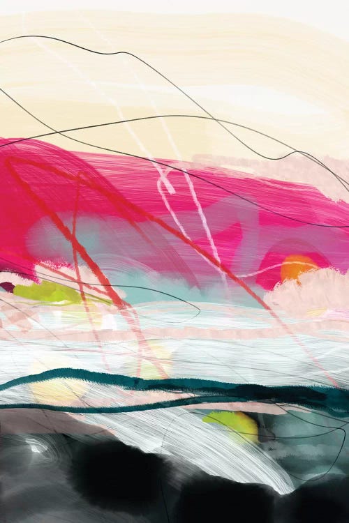 Abstract Landscape Pink Sky by Ana Rut Bré wall art