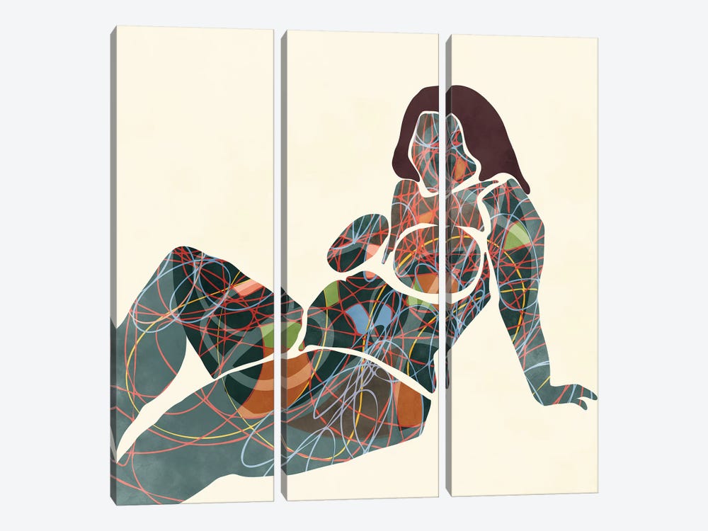 Nude III by Ana Rut Bré 3-piece Canvas Art Print