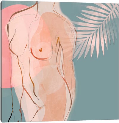 Nude Minimal Canvas Art Print - Body Positivity Art