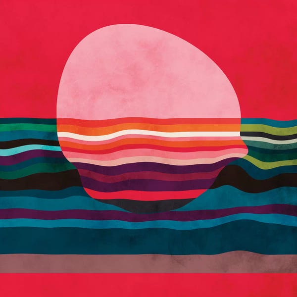 Colorful Abstracts: Pink Liquid Sun by Ana Rut Bré