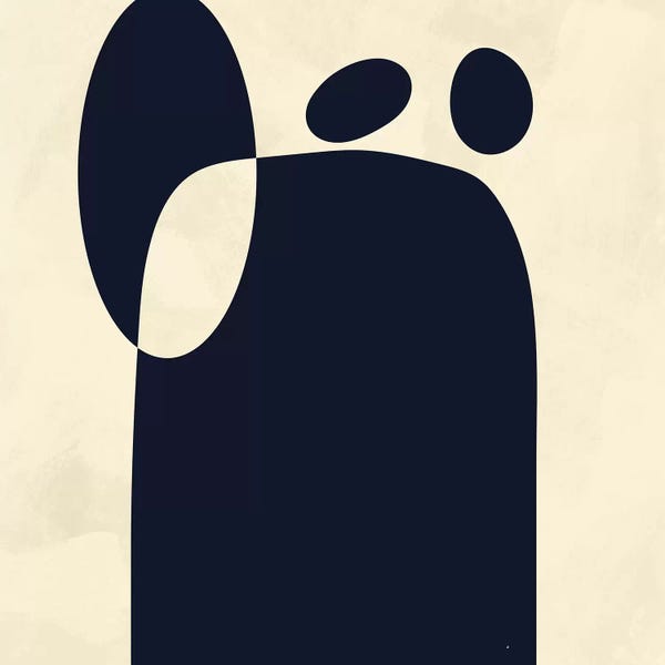 Black & Beige: Shapes Black Minmal Abstract by Ana Rut Bré