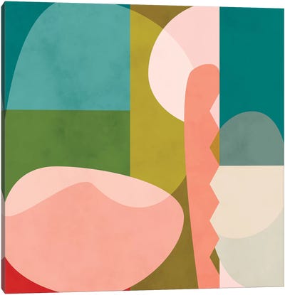 Shapes Geometric Art Mid Century I Canvas Art Print - The Cut Outs Collection