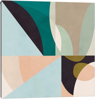 Shapes Geometric Art Mid Century II Canvas Art Print - Abstract Shapes & Patterns