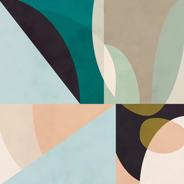 Large Modern Art - Canvas Prints: Shapes Geometric Art Mid Century II by Ana Rut Bré