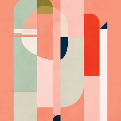 Shapes Modern Peach by Ana Rut Bré framed wall art