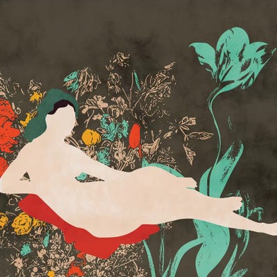 Woman In Garden by Ana Rut Bré framed wall art