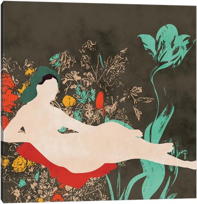 Woman In Garden Canvas Art Print - Ana Rut Bré
