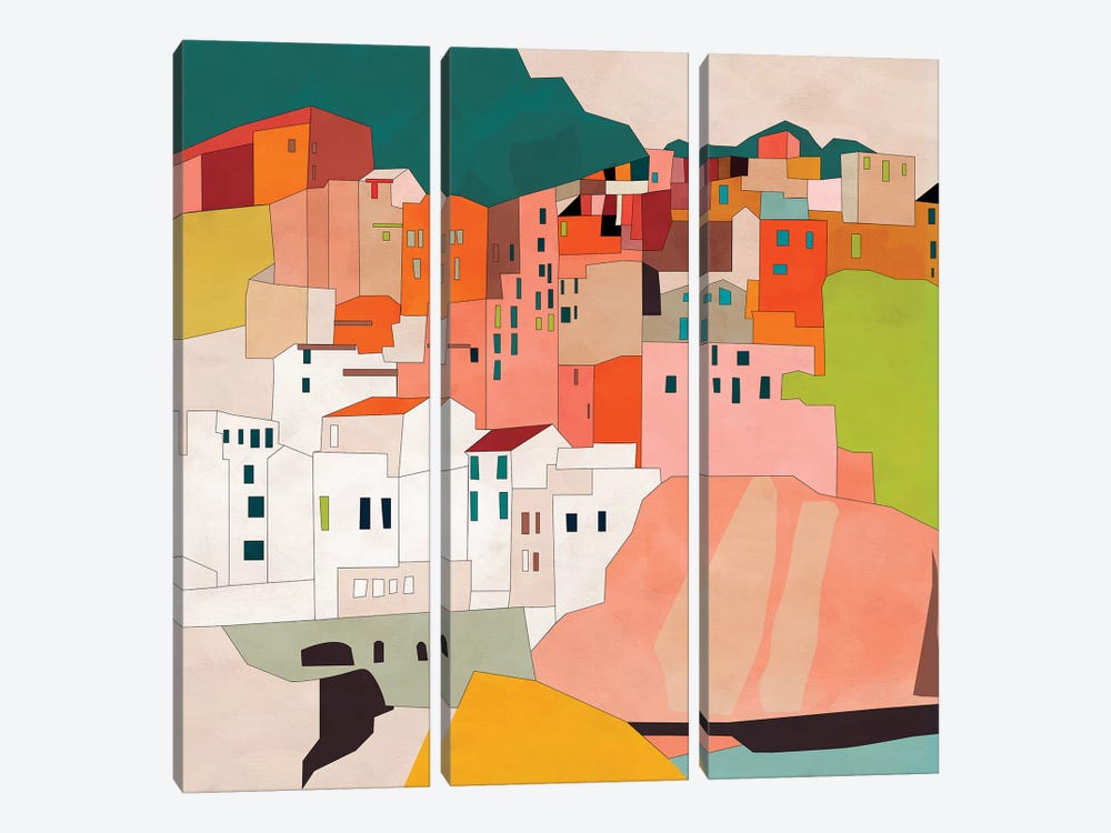 Cinque Terre by Ana Rut Bré 3-piece Canvas Wall Art