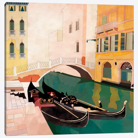Venice Gondolas I Canvas Print #RTB98} by Ana Rut Bré Canvas Art