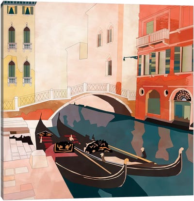 Venice Gondolas II Canvas Art Print - Veneto Art