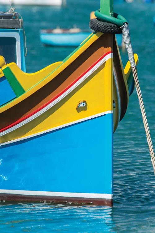 Malta, Marsaxlokk, traditional fishing boat by Rob Tilley wall art