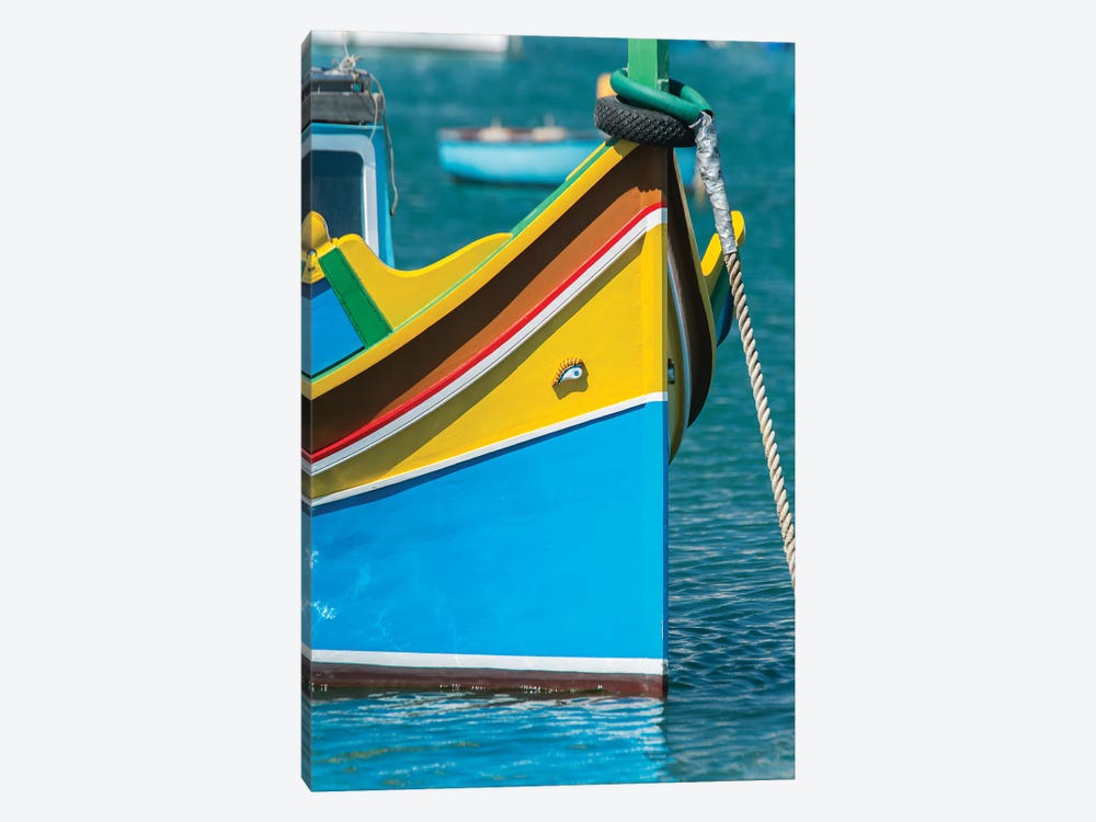 Malta, Marsaxlokk, traditional fishing boat by Rob Tilley 1-piece Canvas Artwork