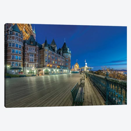 Canada, Quebec, Quebec City, Dufferin Terrace At Dawn.  Canvas Print #RTI22} by Rob Tilley Canvas Wall Art