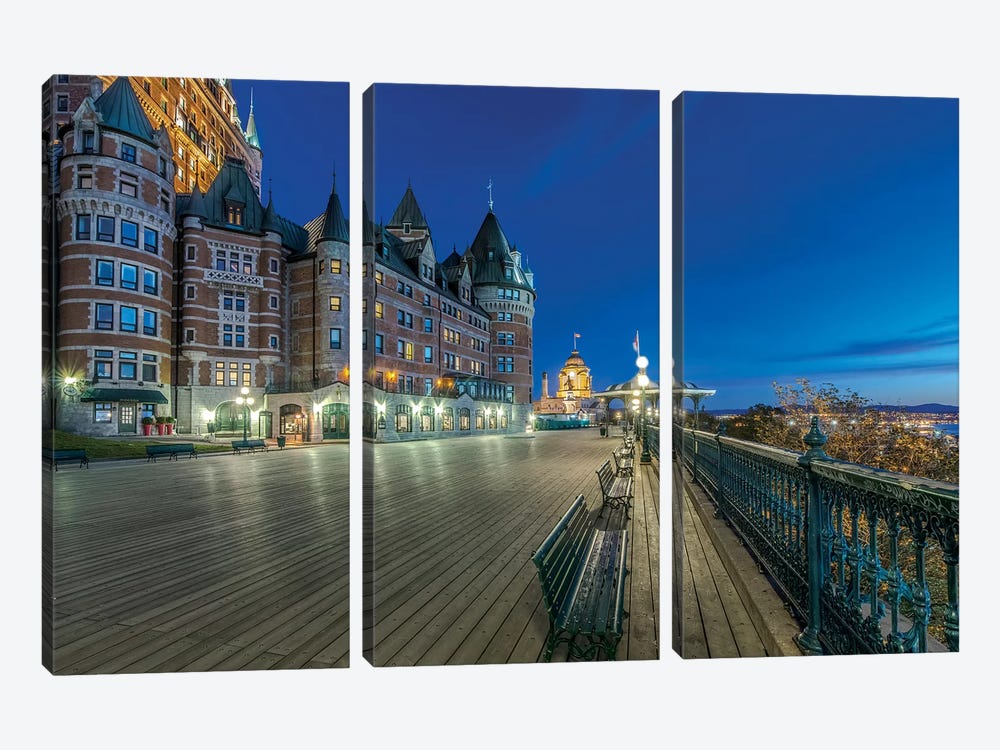 Canada, Quebec, Quebec City, Dufferin Terrace At Dawn.  by Rob Tilley 3-piece Art Print