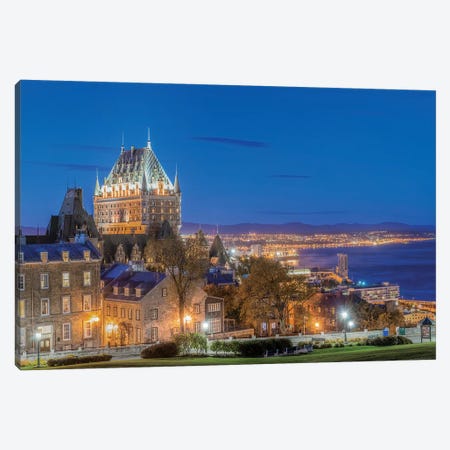 Canada, Quebec, Quebec City, Old Town At Twilight.  Canvas Print #RTI23} by Rob Tilley Canvas Wall Art