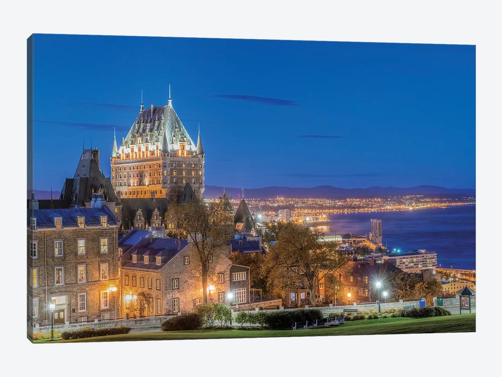 Canada, Quebec, Quebec City, Old Town At Twilight.  by Rob Tilley 1-piece Canvas Art
