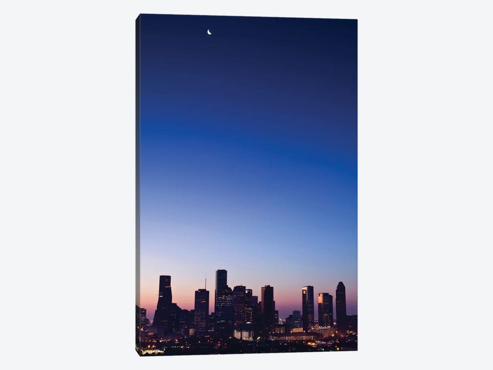 Texas, Crescent Moon Over Houston by Rob Tilley 1-piece Art Print