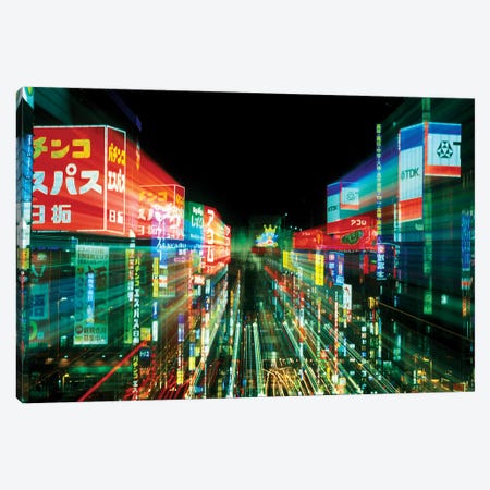 Neon Motion Blur, Shinjuku, Tokyo Prefecture, Japan Canvas Print #RTI2} by Rob Tilley Canvas Wall Art