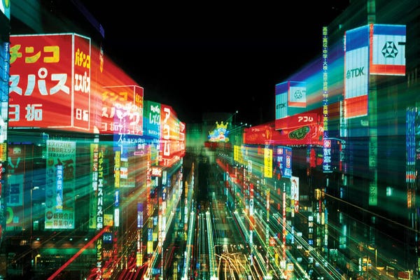 Tokyo: Neon Motion Blur, Shinjuku, Tokyo Prefecture, Japan by Rob Tilley