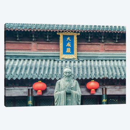 China, Jiangsu, Nanjing. Confucius Temple (Fuzimiao). This is the largest statue of Confucius in China. Canvas Print #RTI34} by Rob Tilley Canvas Wall Art