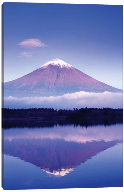 Reflection Of Mount Fuji, Lake Motosu, Yamanashi Prefecture, Japan Canvas Art Print - Asia Art