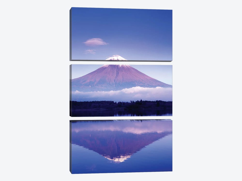 Reflection Of Mount Fuji, Lake Motosu, Yamanashi Prefecture, Japan by Rob Tilley 3-piece Canvas Art