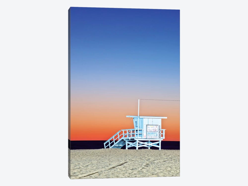 Lifeguard Hut At Twilight, Santa Monica Beach, Santa Monica, California, USA 1-piece Canvas Wall Art