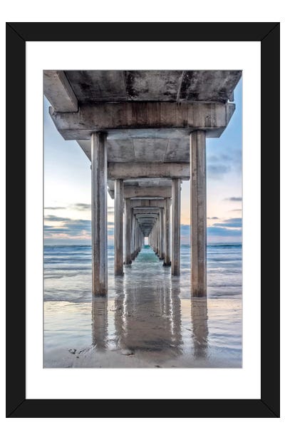 Support Pillars, Ellen Browning Scripps Memorial Pier, La Jolla, San Diego, California, USA Paper Art Print - Photography Art