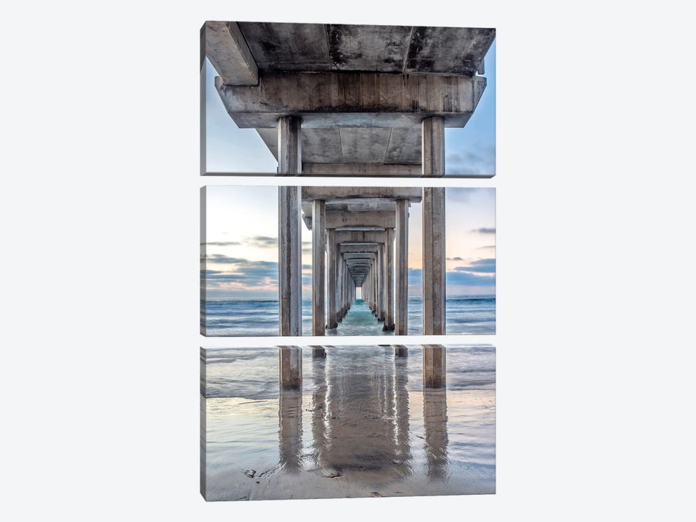 Support Pillars, Ellen Browning Scripps Memorial Pier, La Jolla, San Diego, California, USA by Rob Tilley 3-piece Canvas Print
