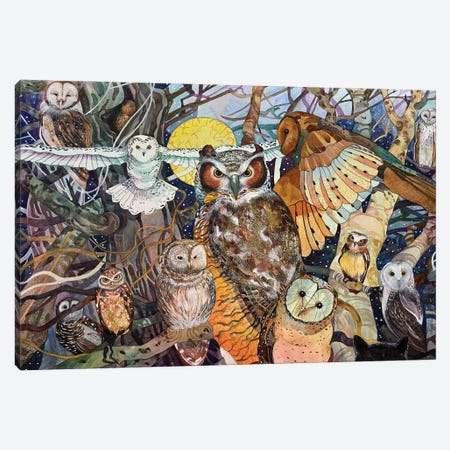 The Owls And The Pussycat. Canvas Print #RTL102} by Susan E. Routledge Canvas Artwork