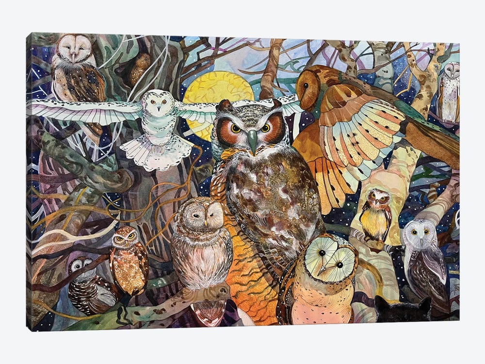 The Owls And The Pussycat. by Susan E. Routledge 1-piece Art Print