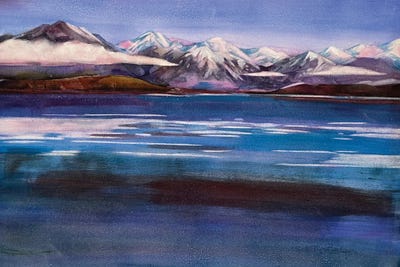 Distant Peaks by Susan E. Routledge framed wall art