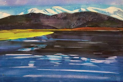 Snowcaps by Susan E. Routledge framed wall art