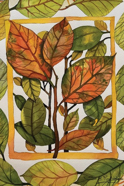Fallen Leaves by Susan E. Routledge art print