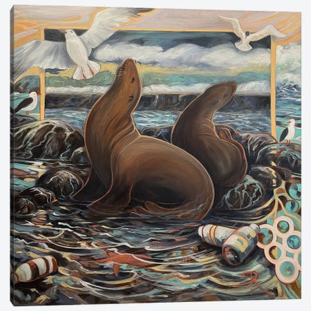 Lament Of The Seal Canvas Print #RTL134} by Susan E. Routledge Canvas Artwork