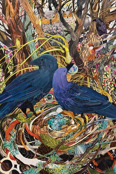 Ravens Nest by Susan E. Routledge framed wall art