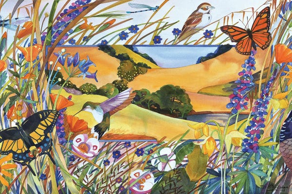 Intricate Watercolors: Over The Hill by Susan E. Routledge