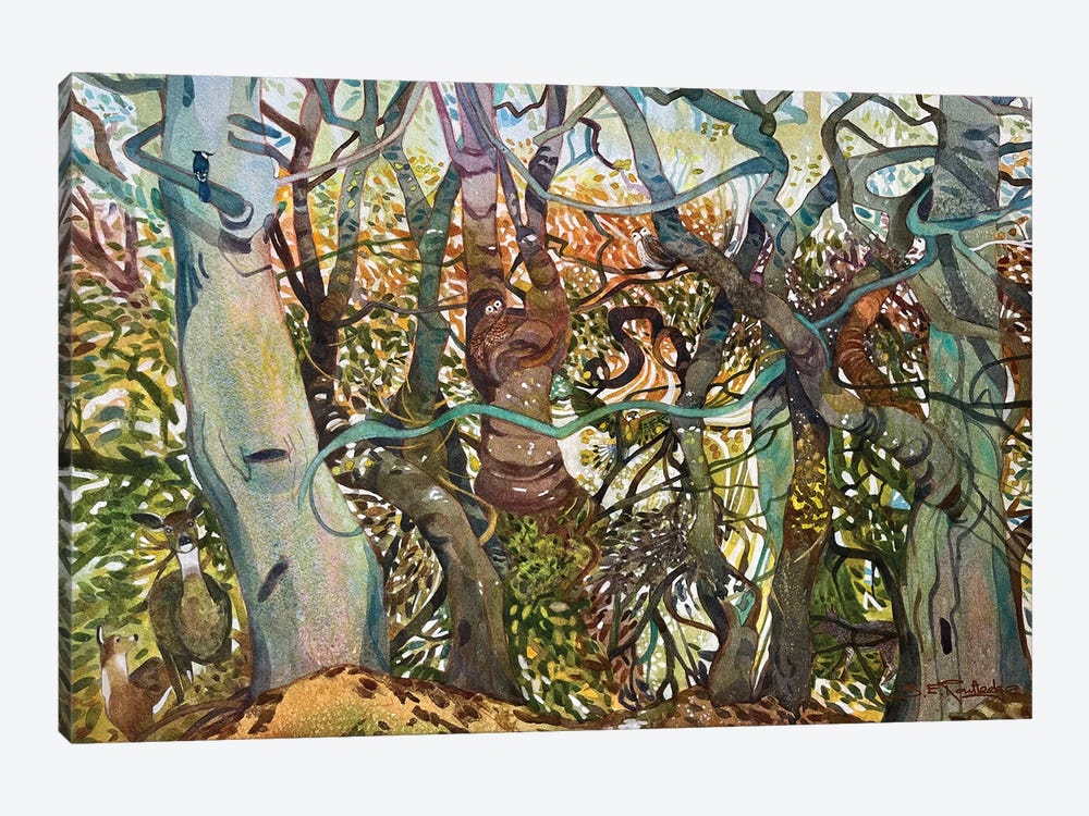 Into The Woods We Go by Susan E. Routledge 1-piece Canvas Art Print