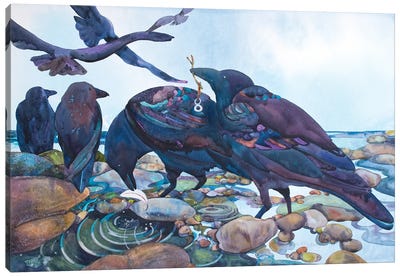Beach Crew Canvas Art Print - Raven Art