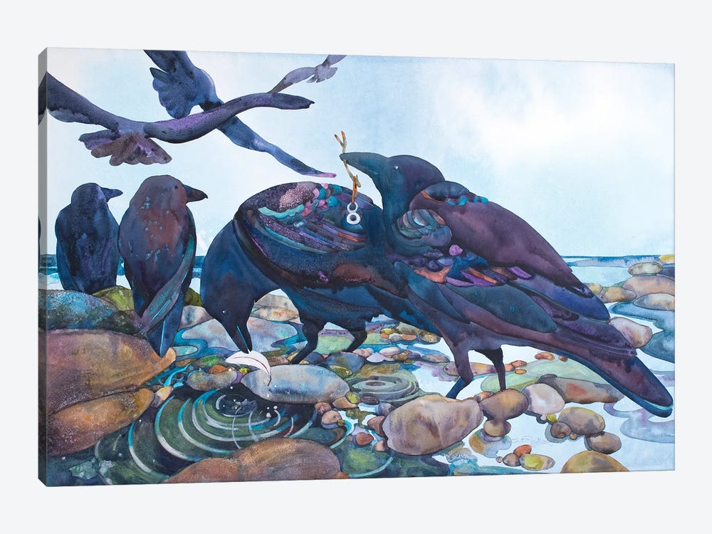 Beach Crew by Susan E. Routledge 1-piece Art Print